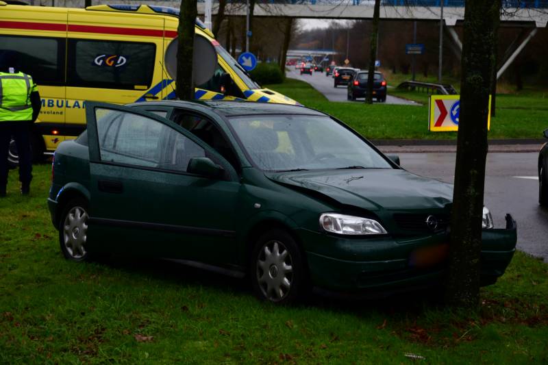 Bestuurster wordt onwel en rijdt tegen boom
