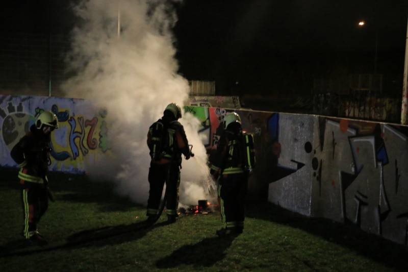Klein brandje op skatepark snel geblust