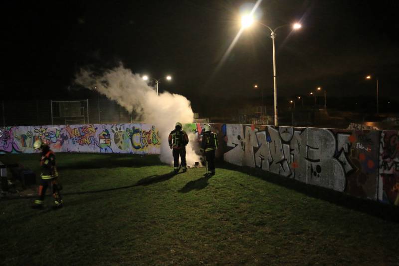 Klein brandje op skatepark snel geblust