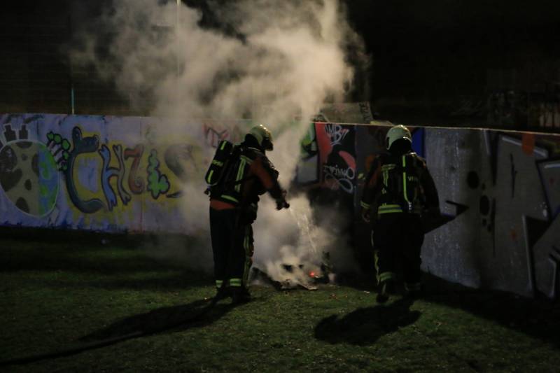 Klein brandje op skatepark snel geblust