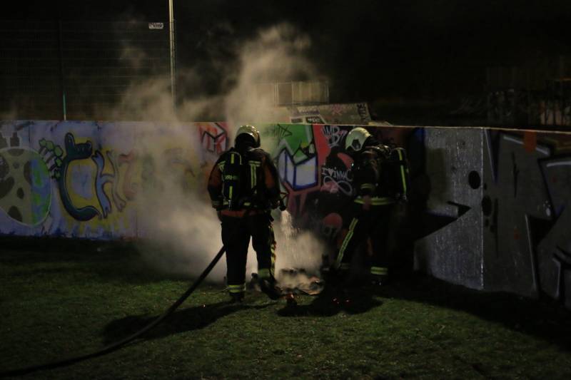 Klein brandje op skatepark snel geblust