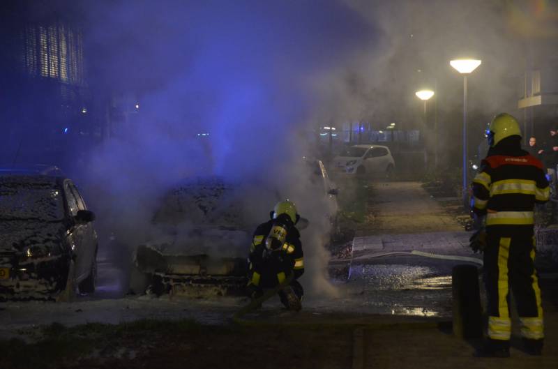 Auto verwoest door brand