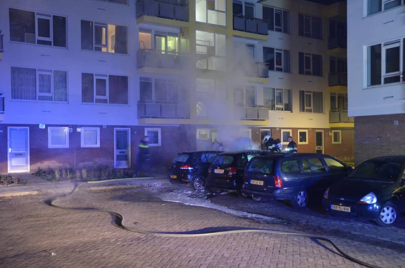 Auto verwoest door brand