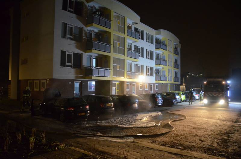 Auto verwoest door brand