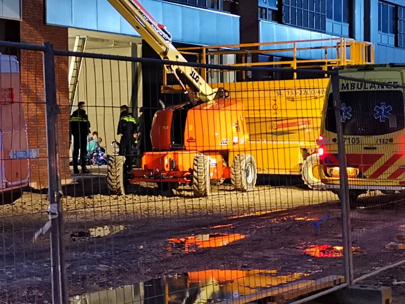 Persoon gewond op bouwplaats