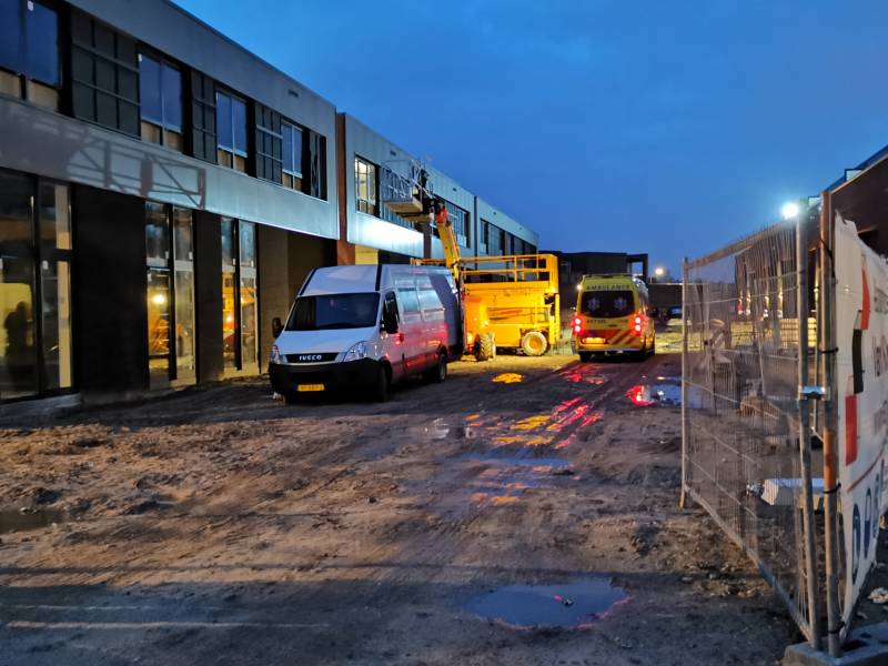 Persoon gewond op bouwplaats