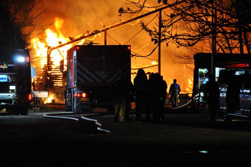 Paarden gered van grote brand op manege