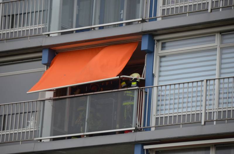 Straatmeubilair waait weg door de storm