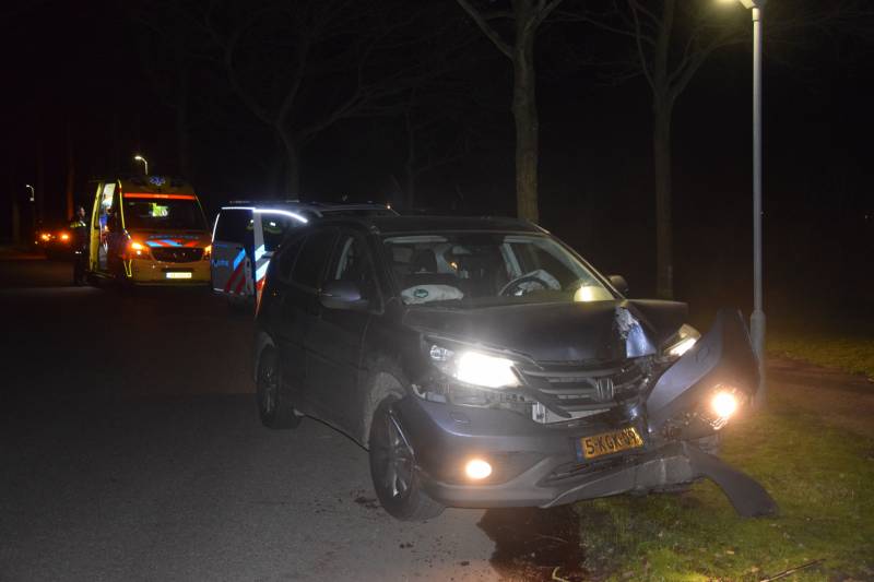 Auto botst tegen boom