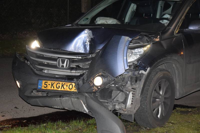 Auto botst tegen boom