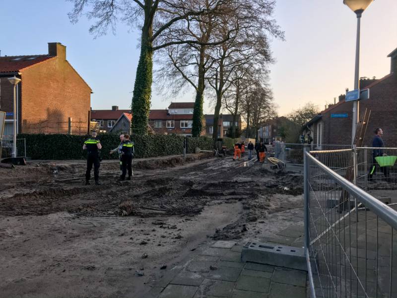 Gasleiding geraakt bij graafwerkzaamheden