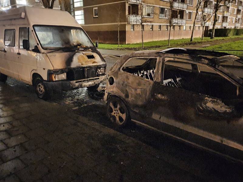 Auto verwoest door brand