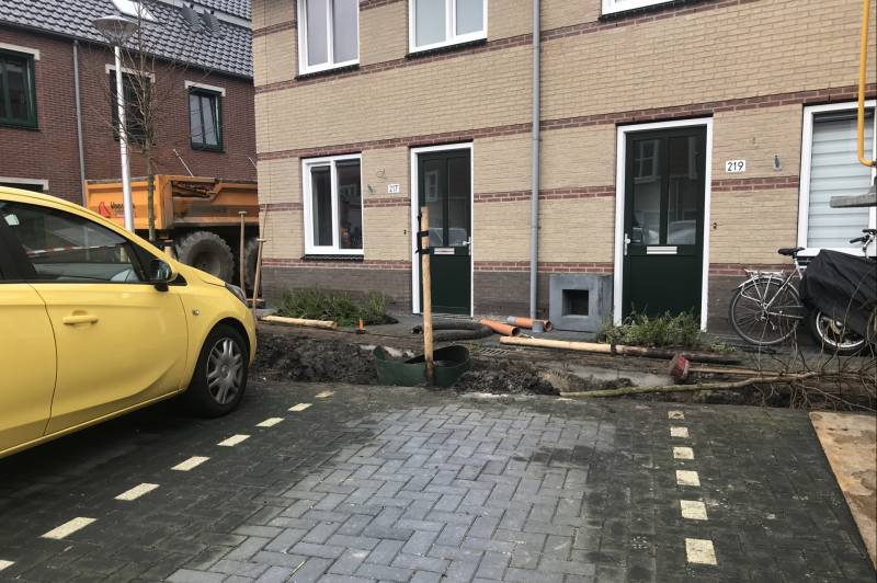 Gasleiding geraakt bij graafwerkzaamheden
