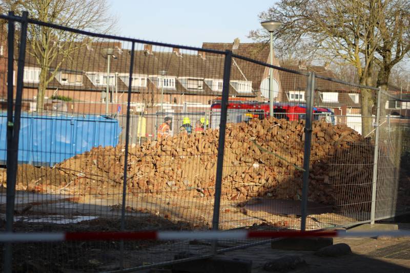 Gasleiding geraakt bij sloopwerkzaamheden