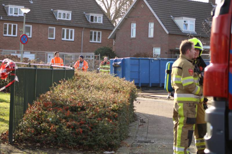 Gasleiding geraakt bij sloopwerkzaamheden