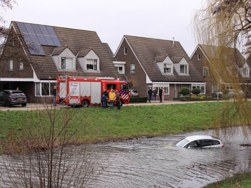 Personenauto belandt in water