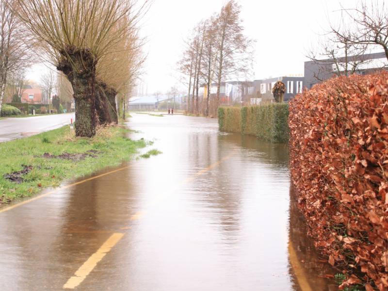 Weiland en fietspad volgelopen na fikse regenbui