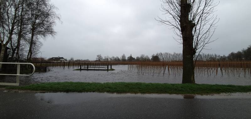 Weiland en fietspad volgelopen na fikse regenbui