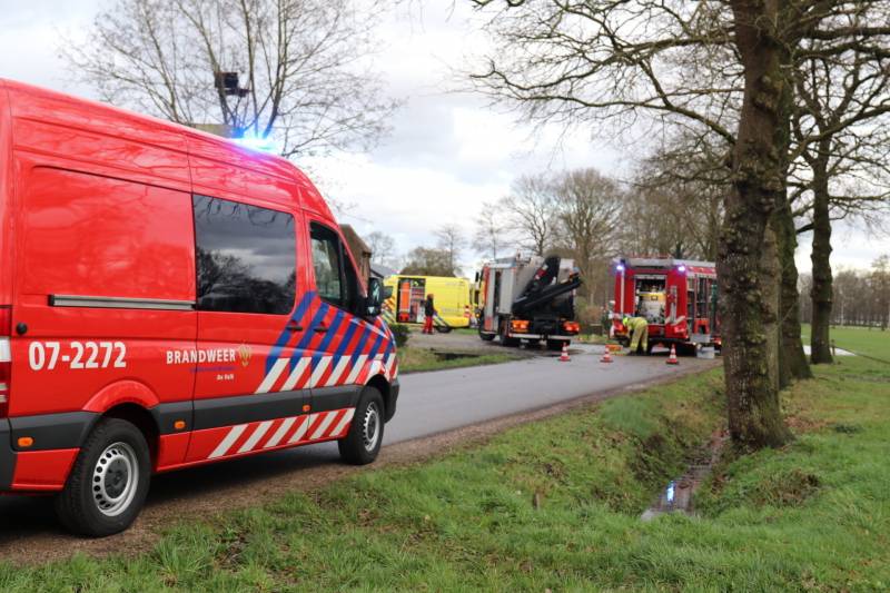 Bestuurder omgekomen na frontale botsing tegen boom