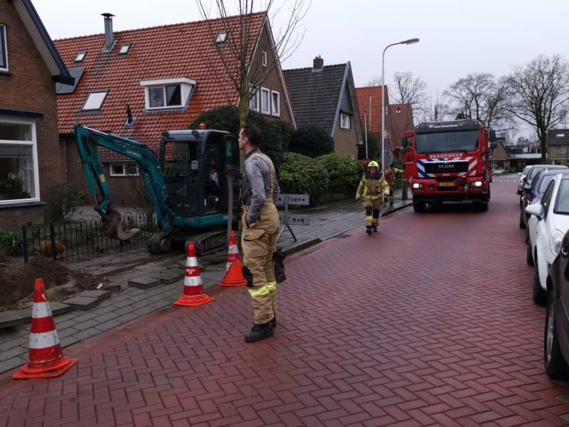 Gasleiding geraakt tijdens graafwerkzaamheden
