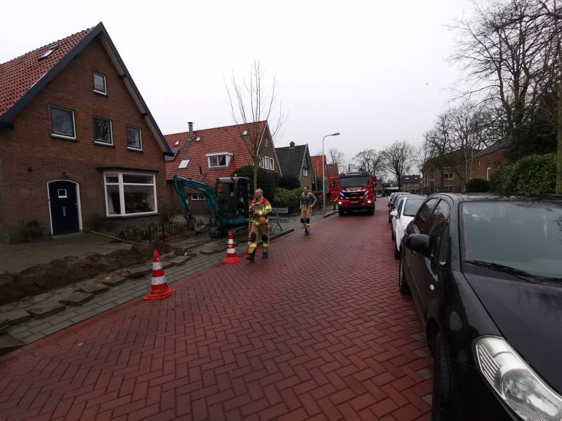 Gasleiding geraakt tijdens graafwerkzaamheden
