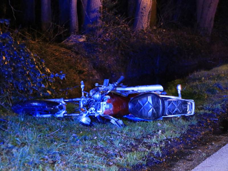 Motorrijder zwaargewond na botsing op bomen