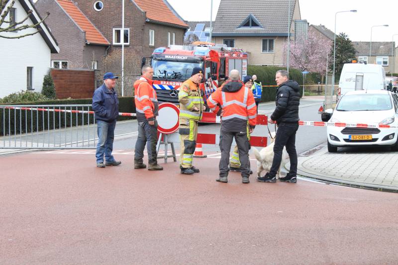 Straat afgesloten door lek in gasleiding
