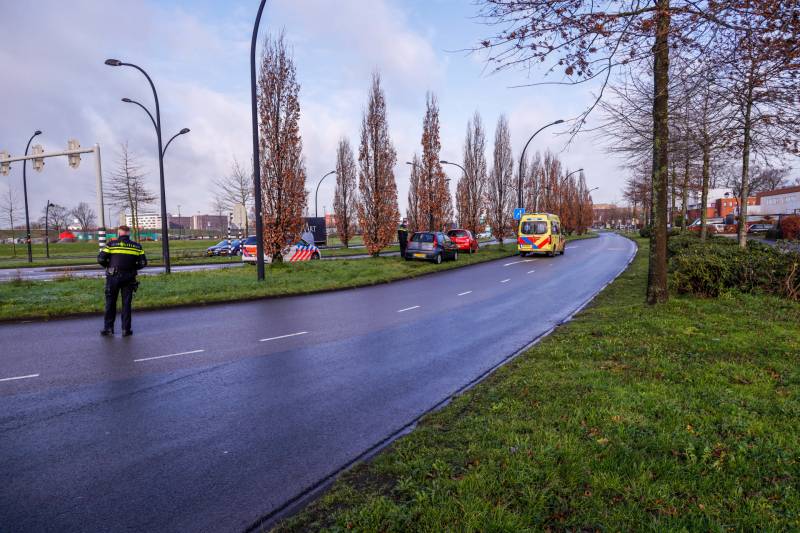 Auto raakt van de weg en botst op boom