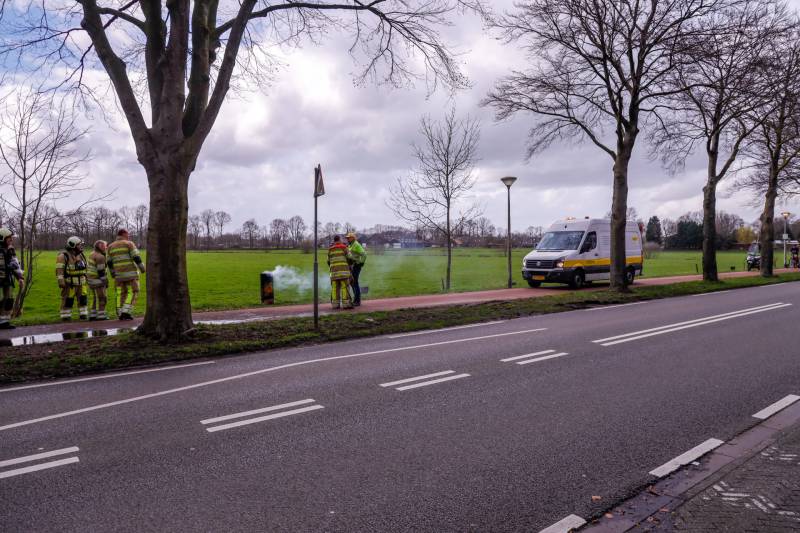 Elektriciteitskast in brand door kortsluiting