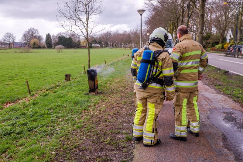 Elektriciteitskast in brand door kortsluiting