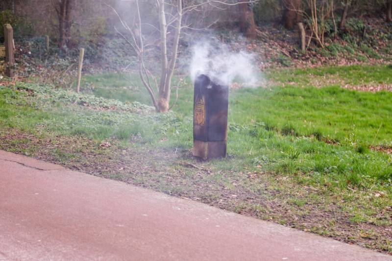 Elektriciteitskast in brand door kortsluiting