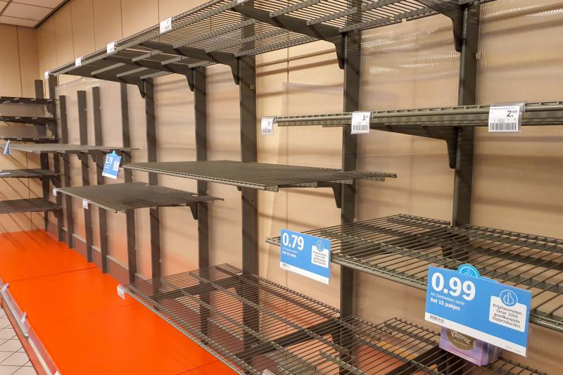 Ook lege schappen in Rotterdamse supermarkten