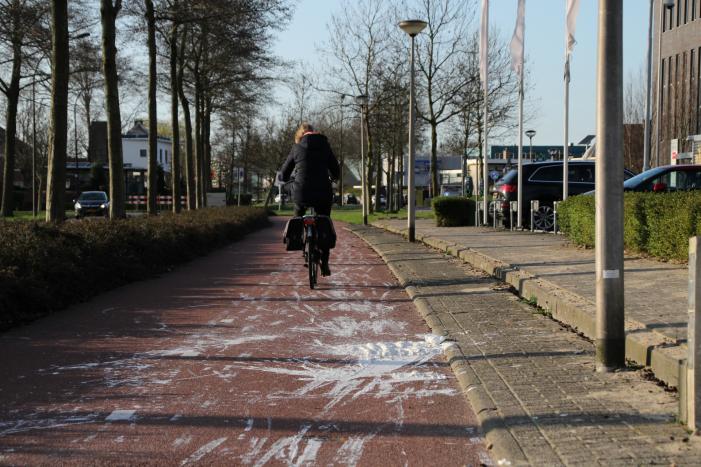 Fietspad onder de verf
