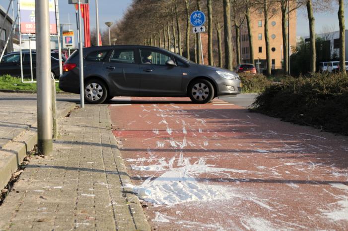Fietspad onder de verf