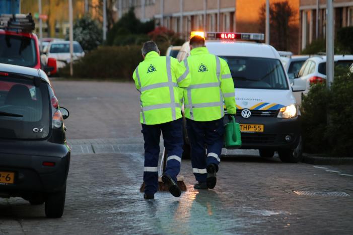 Straat besmeurd met olie