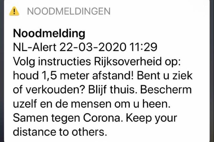 NL Alert: 1,5 meter afstand houden