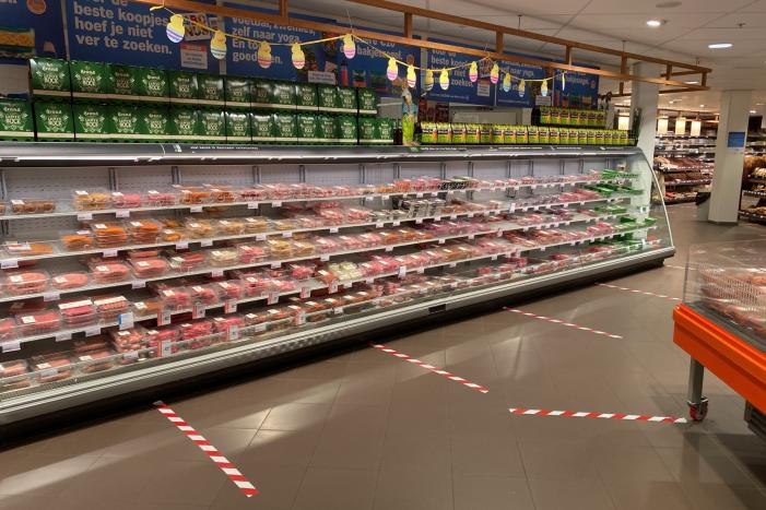 Albert Heijn zet afzetgebied in om afstand te houden