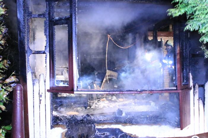 Stacaravan volledig uitgebrand