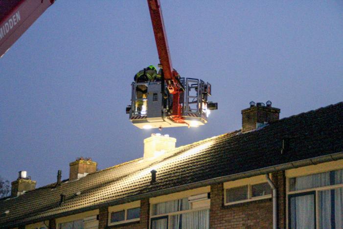 Brand op zolder van woning