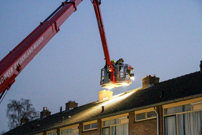 Brand op zolder van woning