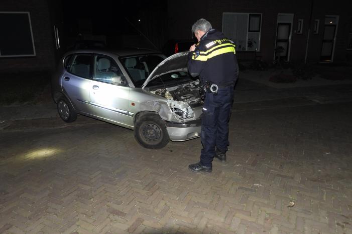 Automobilist ramt geparkeerde auto's