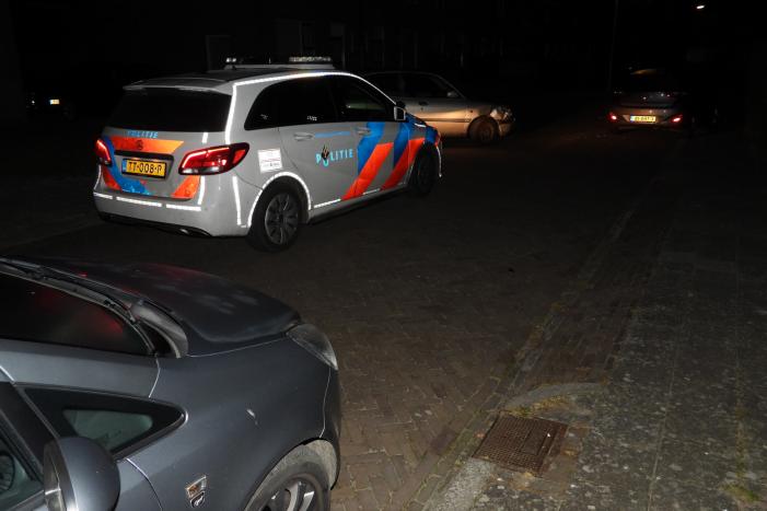 Automobilist ramt geparkeerde auto's