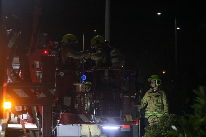 Vonkenregen bij schoorsteenbrand