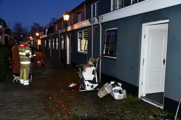 Droger in woning vat vlam