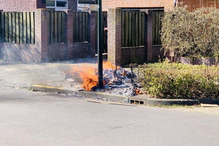 Dozen en struikgewas in brand gevlogen