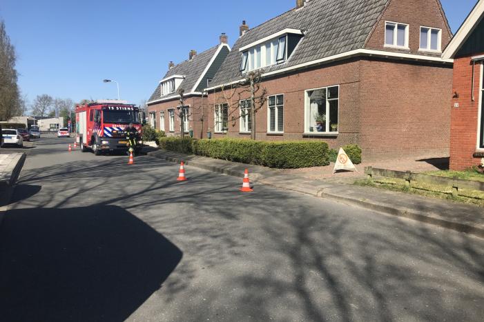 Gaslekkage in achtertuin van woning