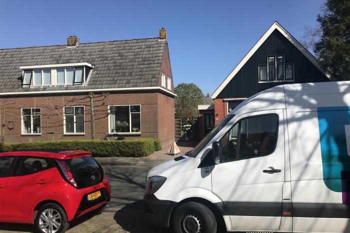 Gaslekkage in achtertuin van woning