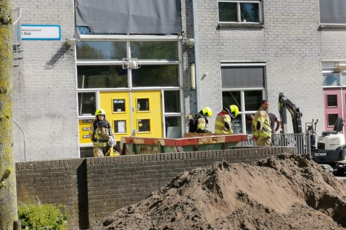 Gesprongen gasleiding na graafwerkzaamheden