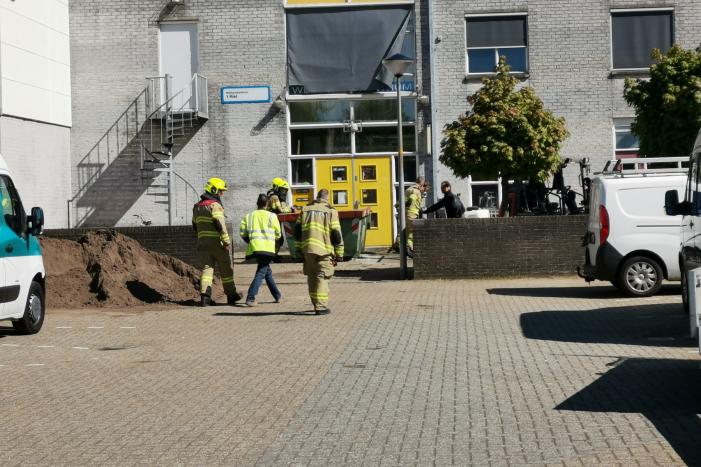 Gesprongen gasleiding na graafwerkzaamheden