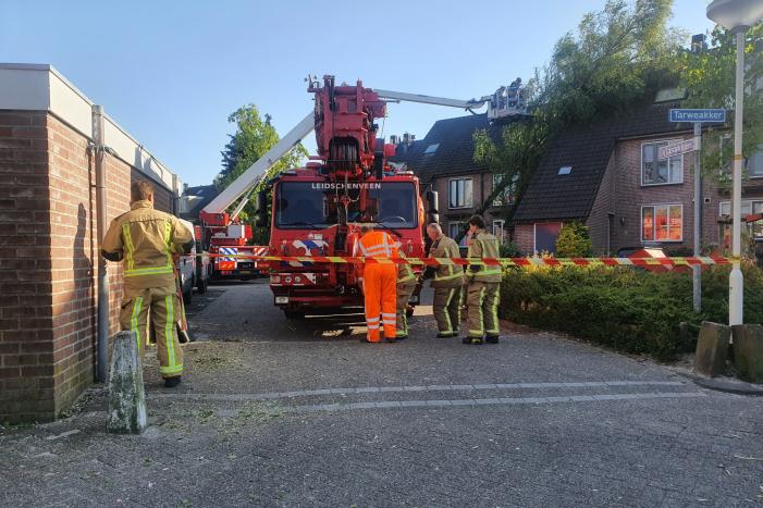 Boom omgevallen op woning